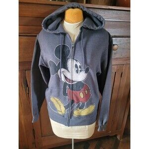 Disney Parks Mickey Mouse Full Zip Hoodie Jacket Pockets Size SM